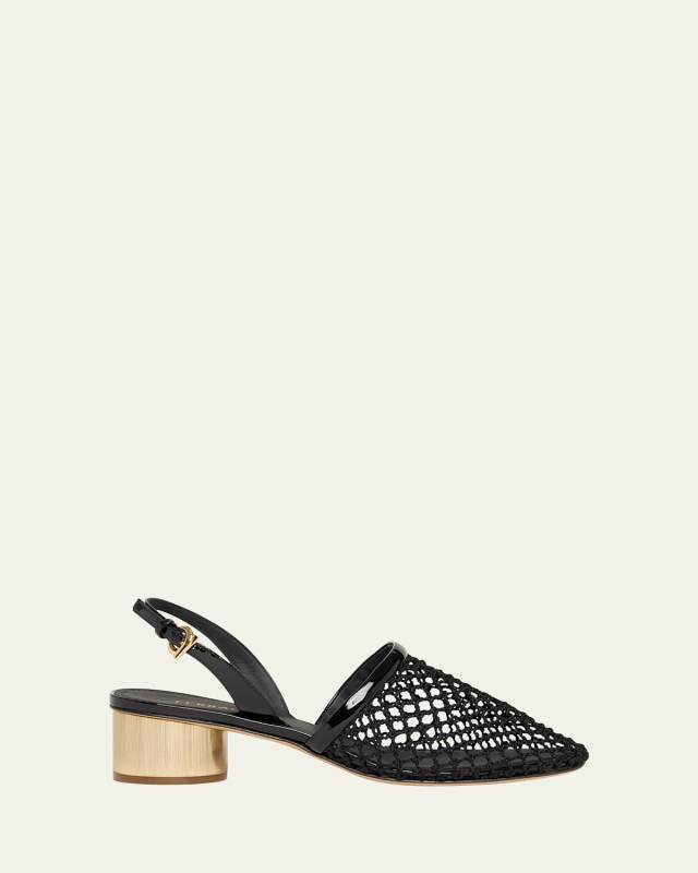 Kay Net Slingback Pumps